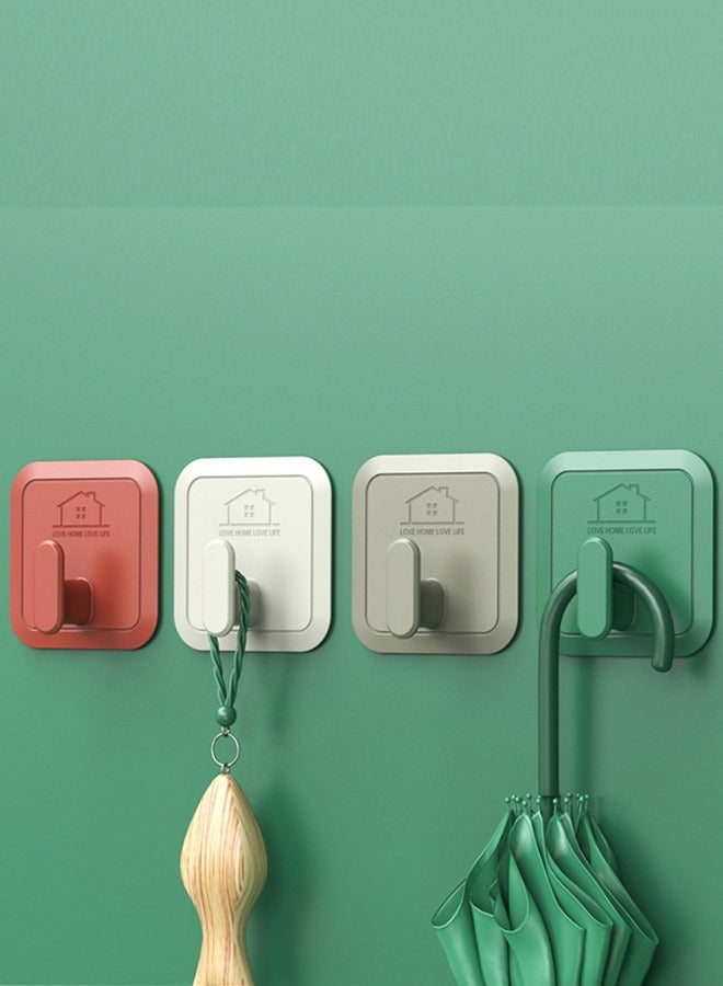 Self Adhesive Hooks, 4pcs Adhesive Towel Hooks Heavy Sticky Hooks Waterproof Shower Wall Hooks Cute Wall Hangers Without Nails for Bathroom, Kitchen, Office, Closet, Glass - Image 3